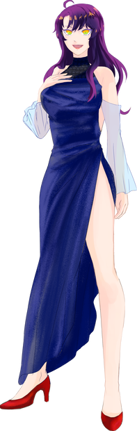 【フリー素材】ドレスの女性表情立ち絵【差分3枚付】