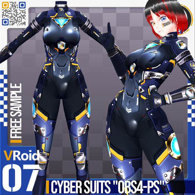 [XWear対応][発光可能] VRoid用 多色展開 第五世代サイバースーツ "OBS4-PS" - Cyber Suits 5th Gen. "OBS4-PS"