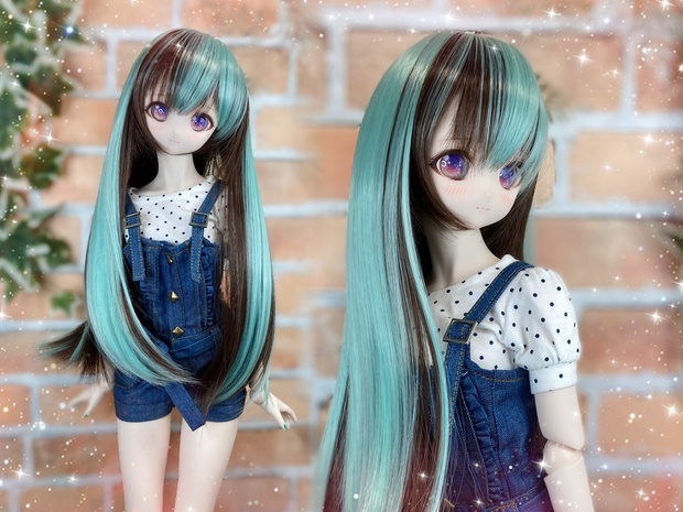 ドールウィッグ*ロングヘアー*チョコミント*9～9.5インチ - Dolls
