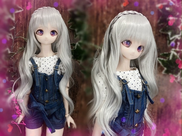 カスタムドール ウィッグ 1129 ＊icydoll＊ ドールウィッグ*フェアリーウェイブティアラ*シルバーアッシュ*9～9.5