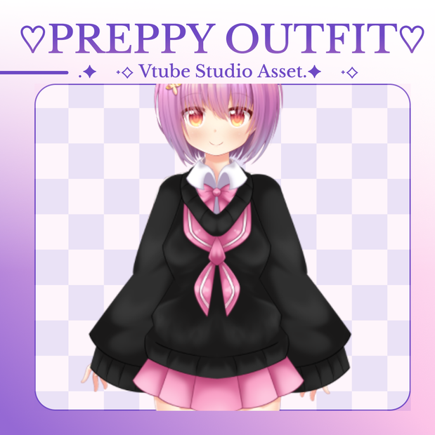 Preppy Outfit| Vtuber Asset | Vtube Studio