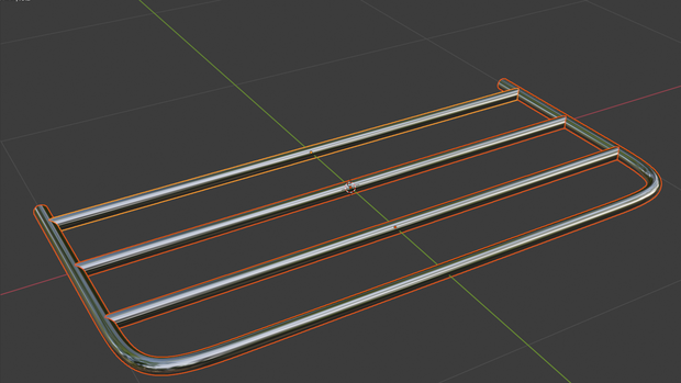【Blender】ホテルでよく見るステンレスの壁付け棚