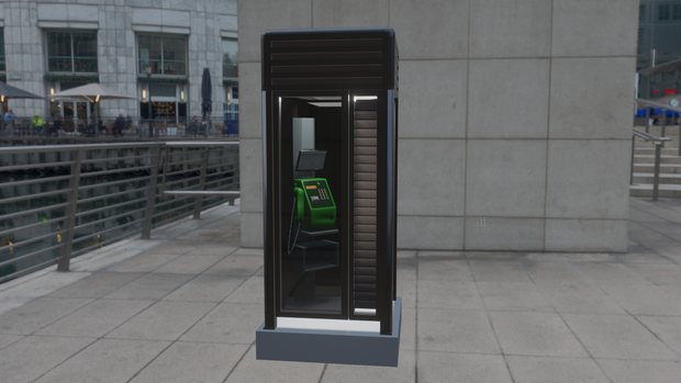 【Blender】今やあまり見かけなくなった公衆電話｜A pay phone that you don't see very often these days.