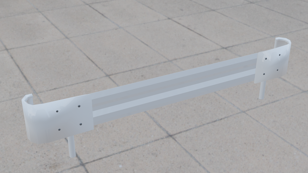 【Blender】ガードレール！袖ビーム(端のｸﾘﾝｯってなってるとこ)付き｜Guardrails! With sleeve beams (curved ends)