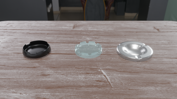【Blender】よく見る室内用灰皿３点セット｜Set of 3 indoor ashtrays seen frequently