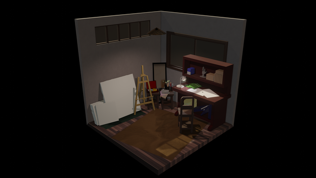 【3Dモデル】画家のアトリエ｜Artist's studio