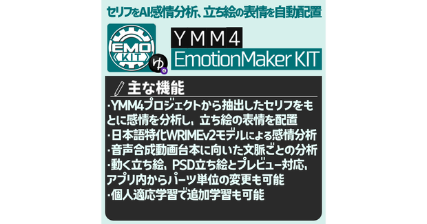 【無料】セリフをAI感情分析して表情を自動配置「YMM4 EmotionMaker KIT」