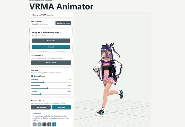 VRMAアニメーター - FBX to VRMA 変換ツール