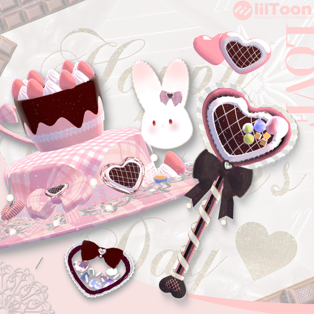 【VRChat】【6月1日まで販売】バレンタイン魔法少女アクセサリーセット