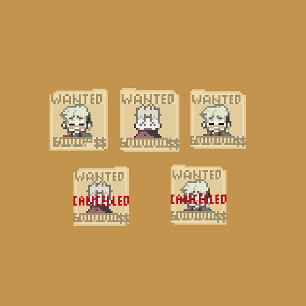 pictsquare用素材（32×32）トライガン ヴァッシュ手配書（原作系デザイン・リブート）