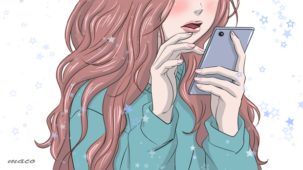 彼女とスマホ（ホワイト）