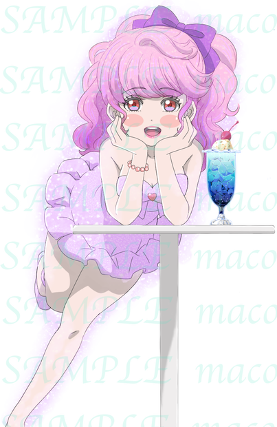 クリームソーダと女の子（背景透明）png_1127×1813_350dpi
