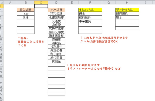 フリーランス向け　確定申告帳簿用エクセル