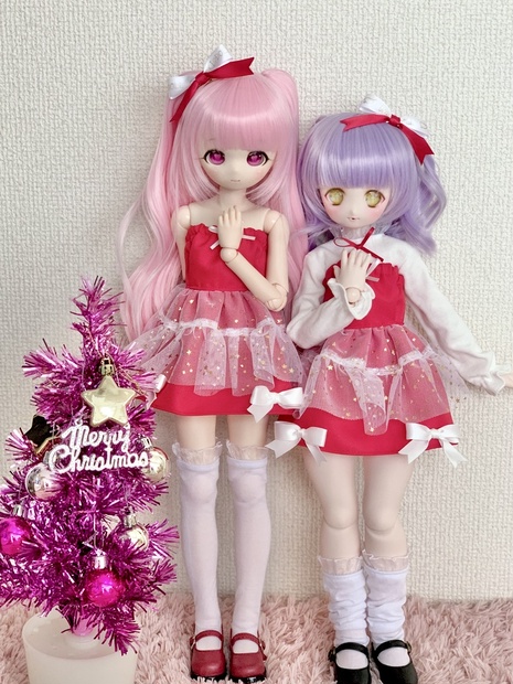 クリスマス ベアワンピ 1/3 MDD DD セット ドール服 もちあし