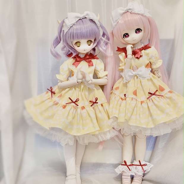 ケーキ　苺　ワンピース　1/3 MDD DD セット　オビツ　もちあし　ドール服