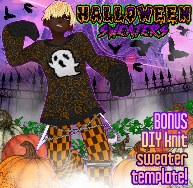 Oversized Knitted Halloween Sweater - Roblox