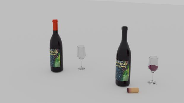 【Blender】 ボジョレーヌーボーセット　 Beaujolais nouveau set 【Model】