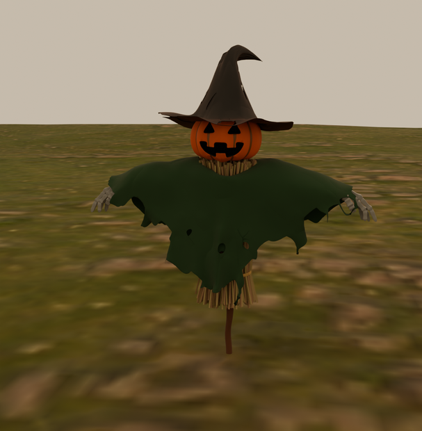 【Blender】ジャックオーランタンのかかし jack o lantern scarecrow【VRChat】