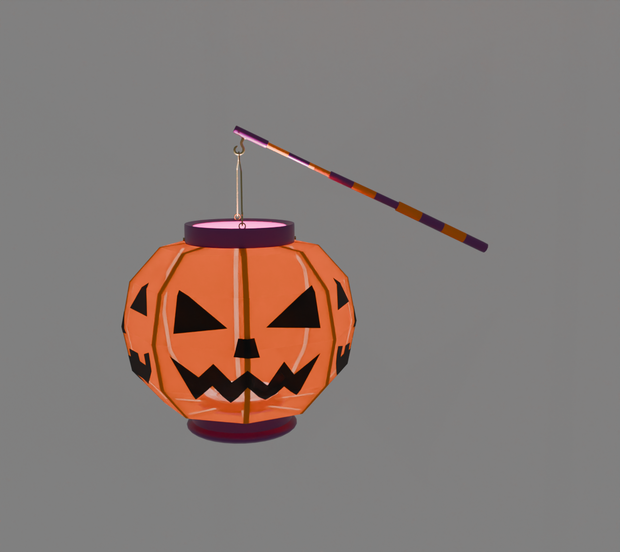【Blender】ジャックオーランタンの手持ち提灯　jack o lantern hand-held paper lantern【VRChat】