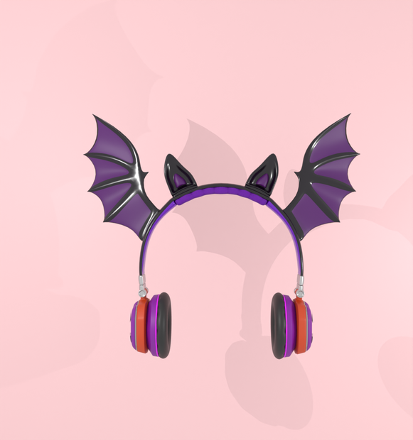 【Blender】 ハロウィンの蝙蝠ヘッドフォン halloween bat headphones【VRChat】