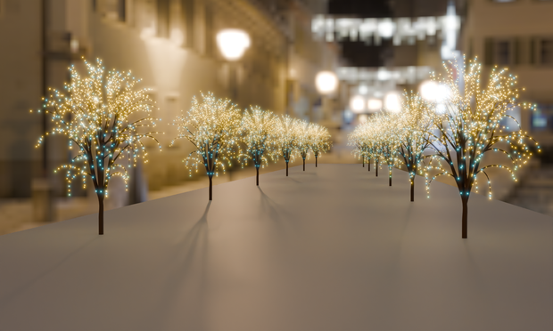【Blender】 街路樹のイルミネーション Illumination of street trees【VRChat】