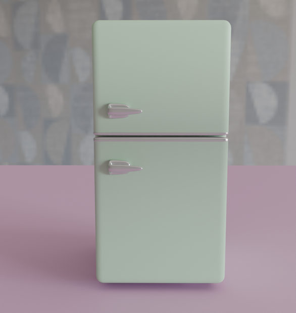 【Blender】 かわいいレトロ冷蔵庫 kawaii retro refrigerator【VRChat】