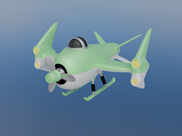 【Blender】 かわいいジェットプロペラ機 kawaii jet propeller plane【VRChat】