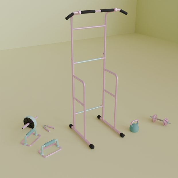 【Blender】かわいい自宅筋トレセット kawaii home muscle training set【VRChat】