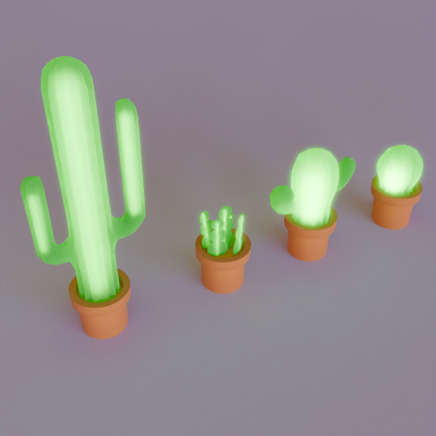 【Blender】サボテンのライトセット cactus light set【VRChat】