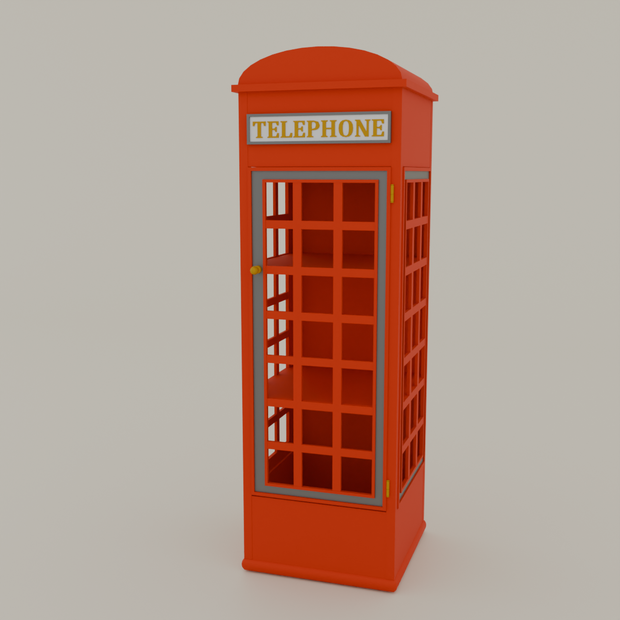 【Blender】電話ボックスキャビネット  telephone box cabinet【VRChat】
