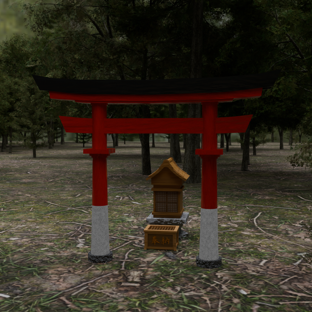 【Blender】日本の祠セット Japanese shrine set