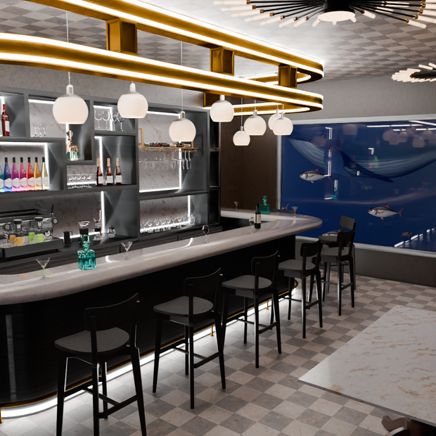 【Blender】 アクアリウムバー aquarium bar