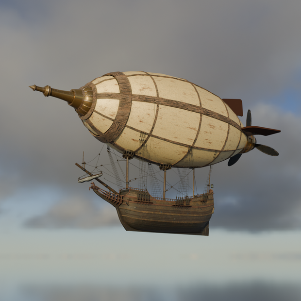【Blender】 歴戦の飛空艇 Veteran Airship