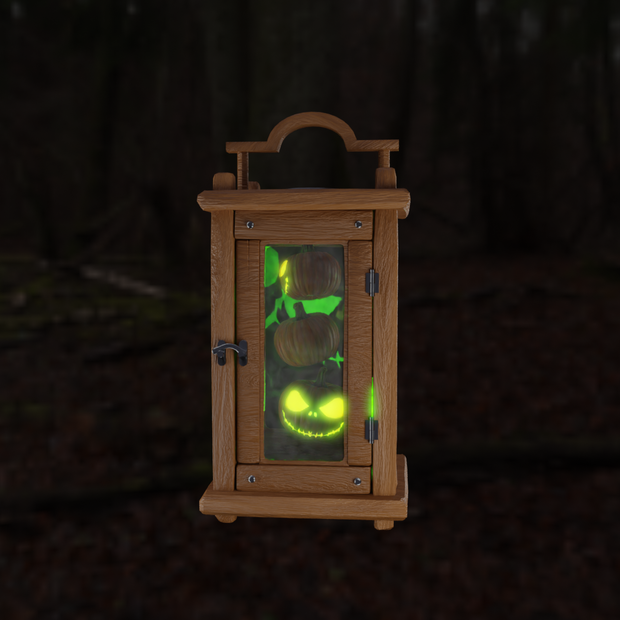 【Blender】 ジャックオーランタンを捕まえた木製ランタン Jack-o'-lantern wooden lantern