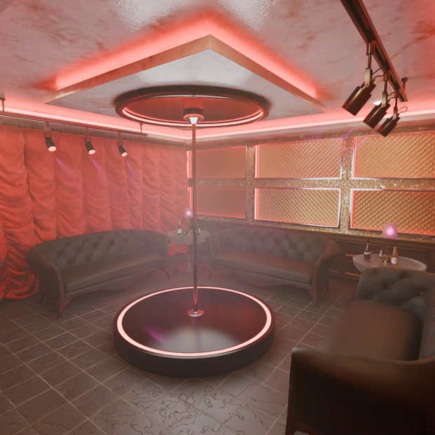【Blender】 ナイトクラブのVIPルーム　Nightclub VIP Room