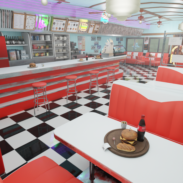 【Blender】 アメリカンダイナー　American Diner