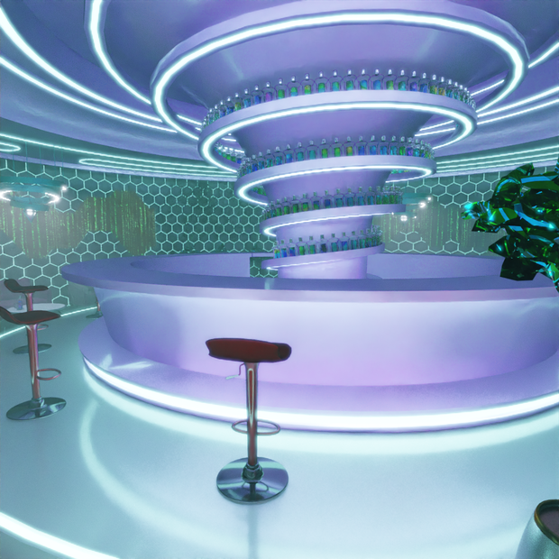 【Blender】近未来のネオンバー　Near-Future Neon Bar