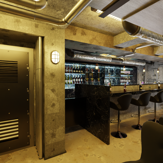 【Blender】アングラのシーシャバー　Underground hookah bar