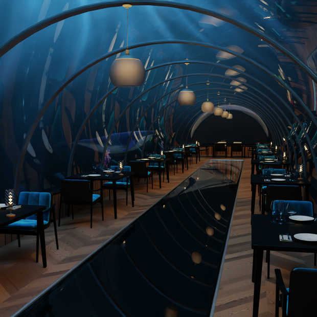 【Blender】深海トンネルカフェ Deep Sea Tunnel Café