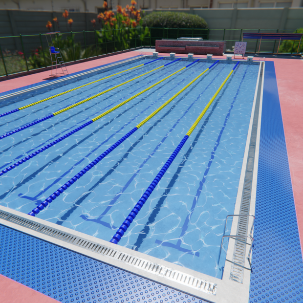 【Blender】 日本の学校プール School Swimming Pool
