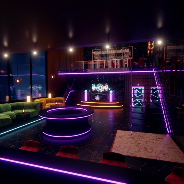 【Blender】ネオンパンク ラウンジ　NEON PULSE LOUNGE