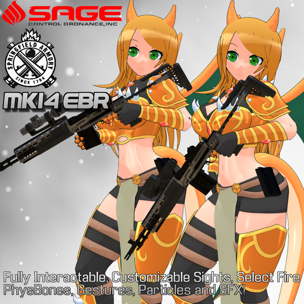 Mk-14 Battle Rifle | PhysBones / Gesture Controlled