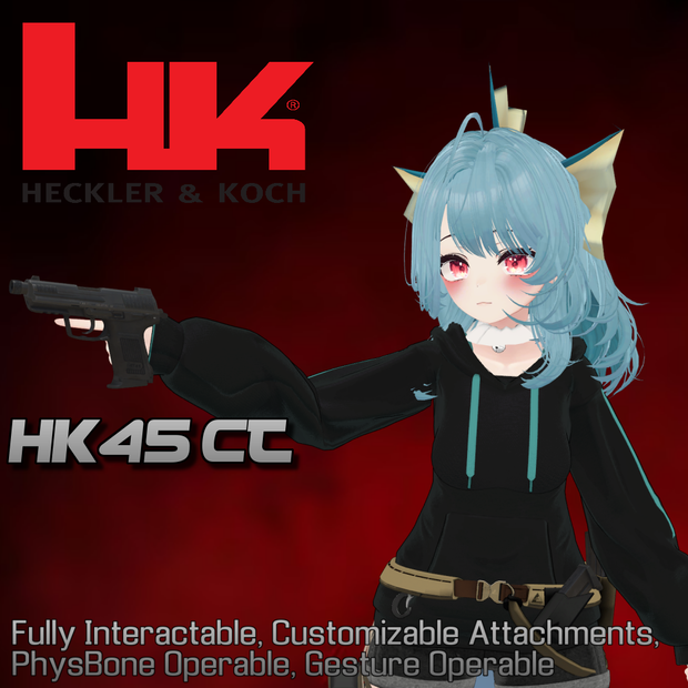 HK45 CT Pistol | PhysBones / Gesture controlled