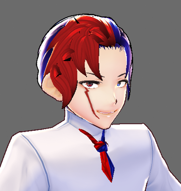 (vroid studio) 3D anime vroid character red and blue cold character 3Dアニメキャラクター赤と青の冷たいキャラクター