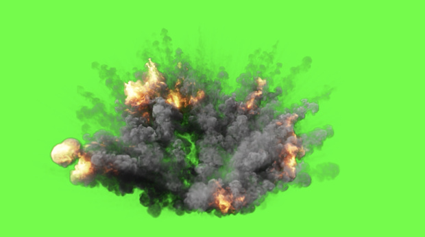 【4種セット】爆発・爆煙 エフェクト素材 グリーンバック ループ動画 フルHD 1920x1080 mp4｜クロマキー合成/戦闘・破壊演出