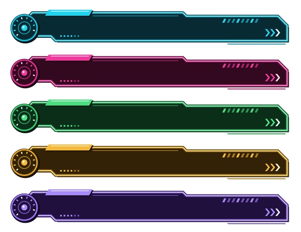テロップ枠 サイバーHUD ゲージリング付きローサード 5色セット