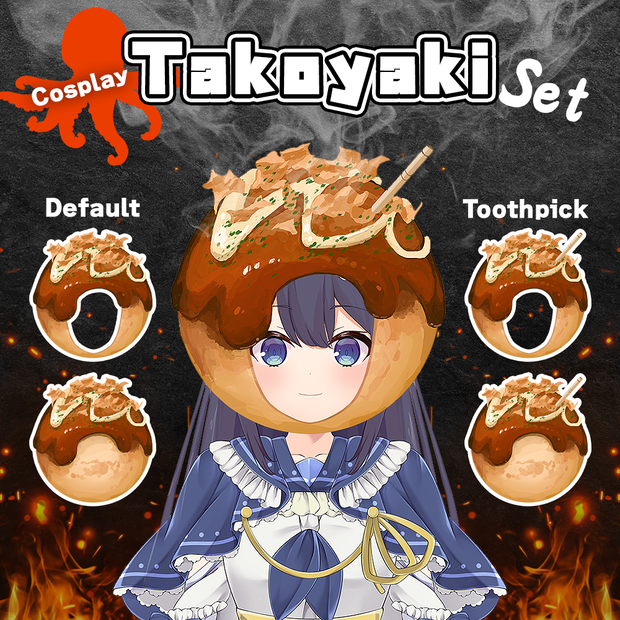 【Free Assets】Takoyaki Set 【Vtuber】