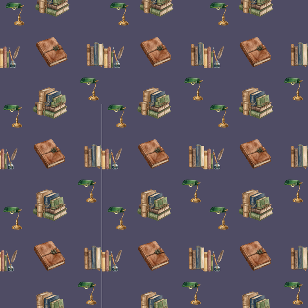 Study Room Scene | Antique Books & Stationery Digital Paper – 3 Sheet Set