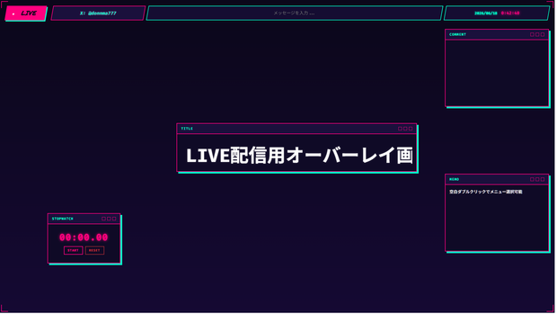 【OBS配信画面】CYBERPUNK VAPORWAVE theme - ネオン×サイバーパンク