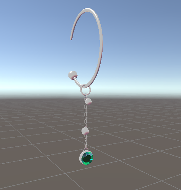 【VRChat想定】エメラルドピアス